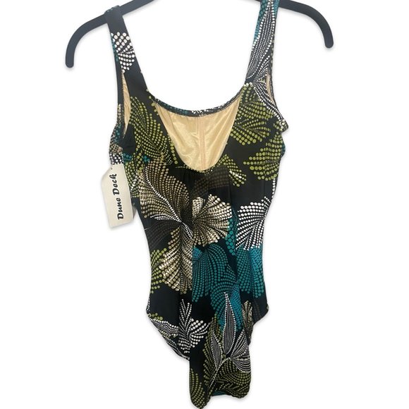 Dune Deck Black/Green/White/Tan Bathing Suit size 16-NWT - Picture 2 of 2
